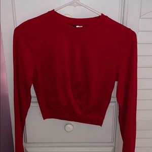 long sleeved crop top.
